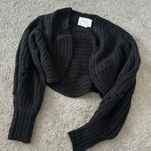Anthropologie cropped sweater size XS black